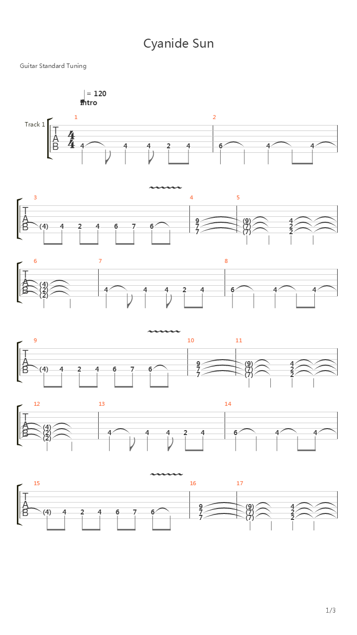 Cyanide Sun吉他谱