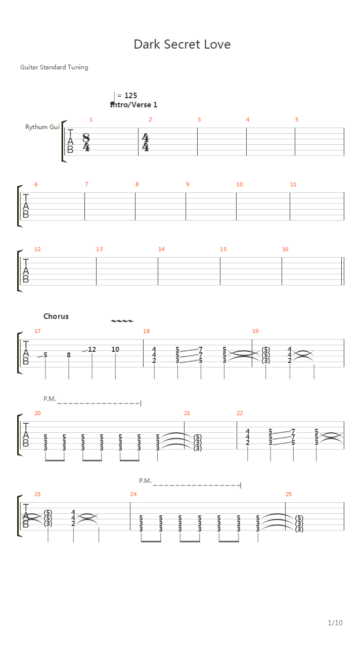 Dark Secret Love吉他谱