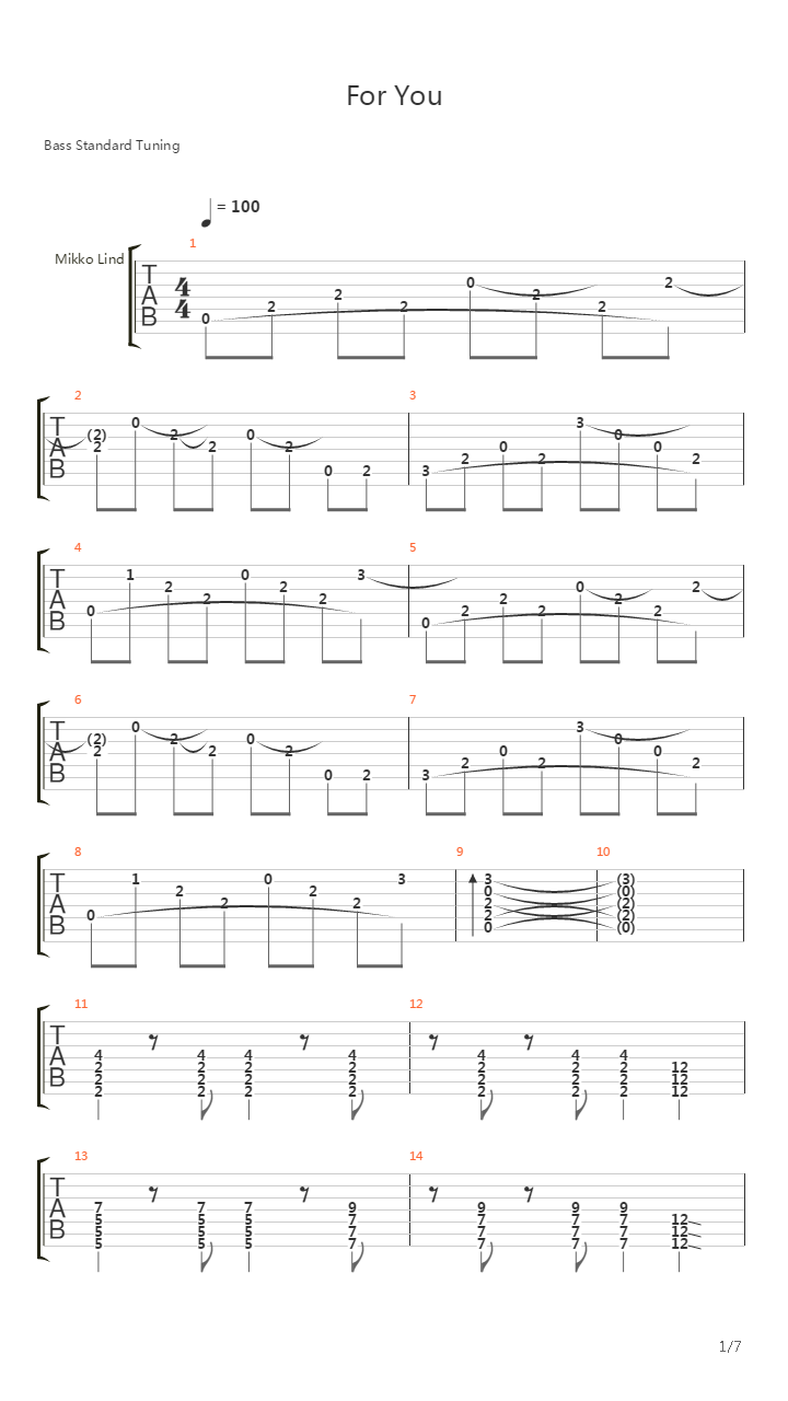 For You吉他谱