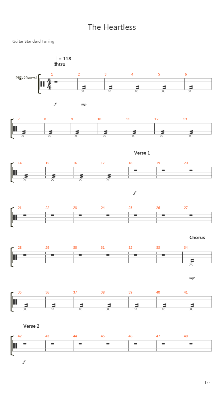 Heartless吉他谱