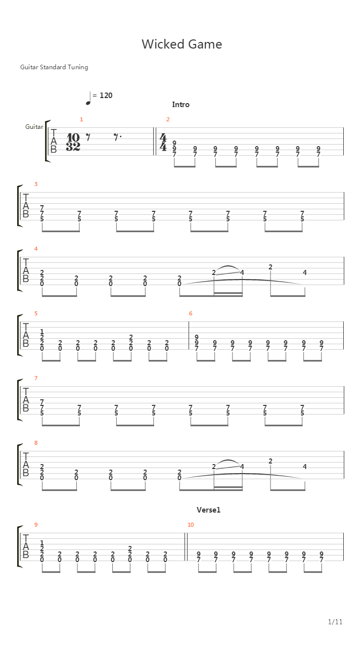 Him - Wicked Game吉他谱