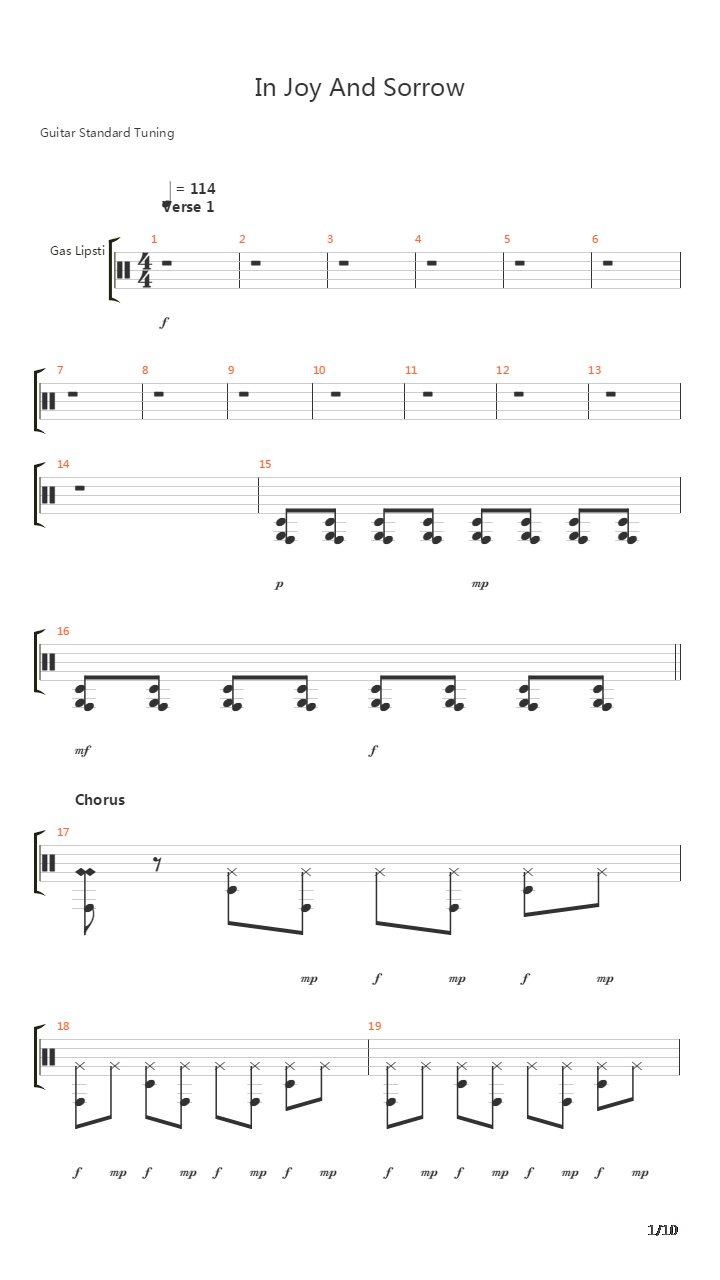 In Joy And Sorrow吉他谱