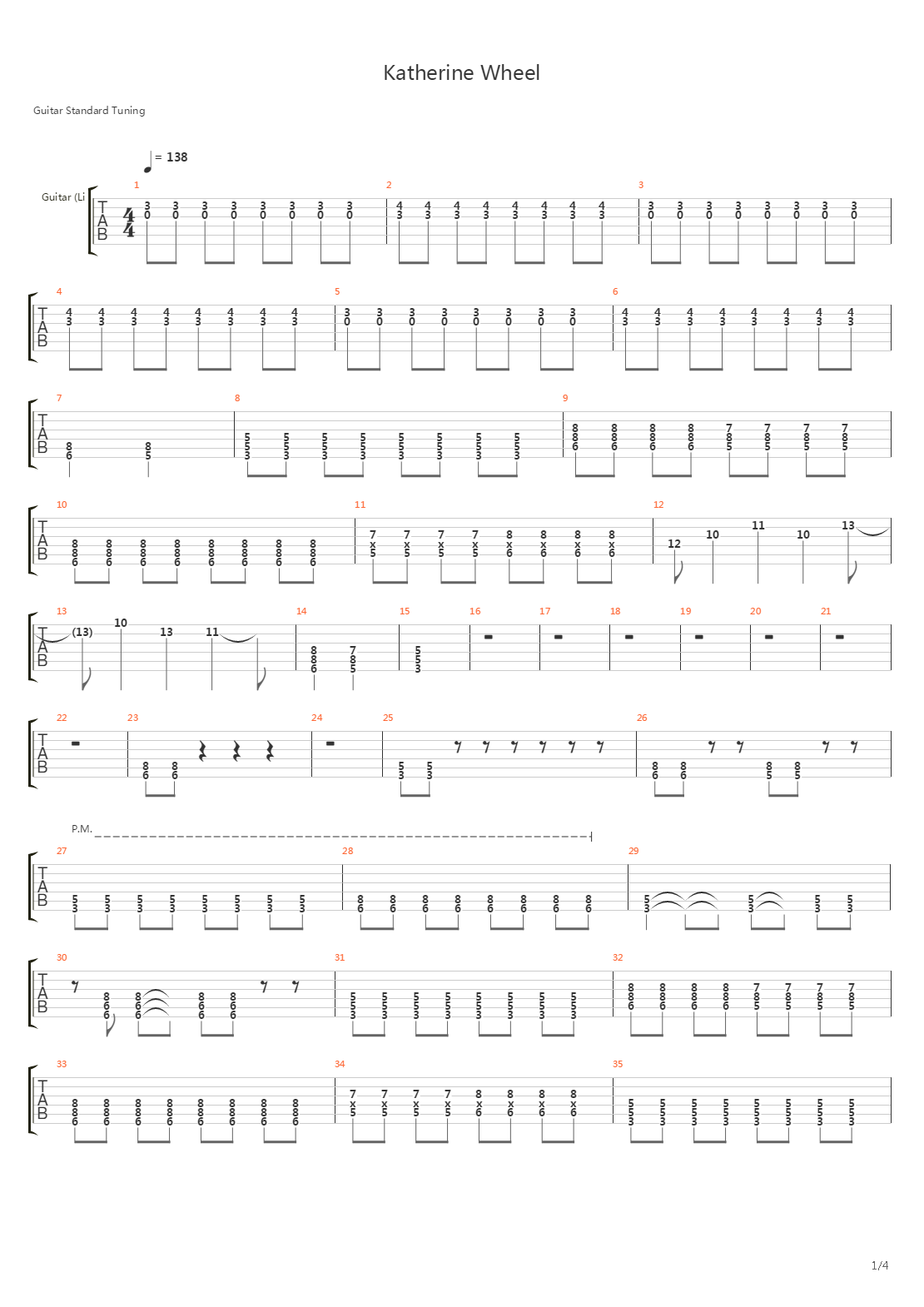 Katherine Wheel吉他谱