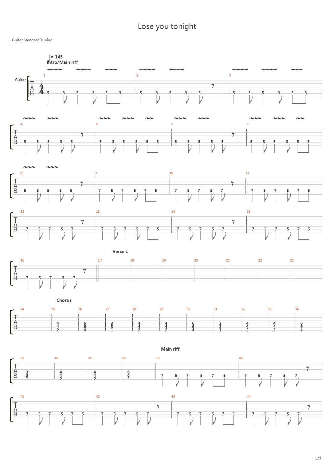 Lose You Tonight吉他谱