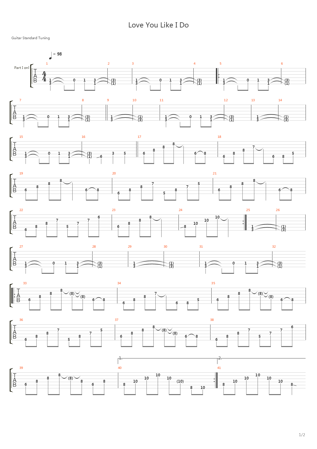 Love You Like I Do吉他谱