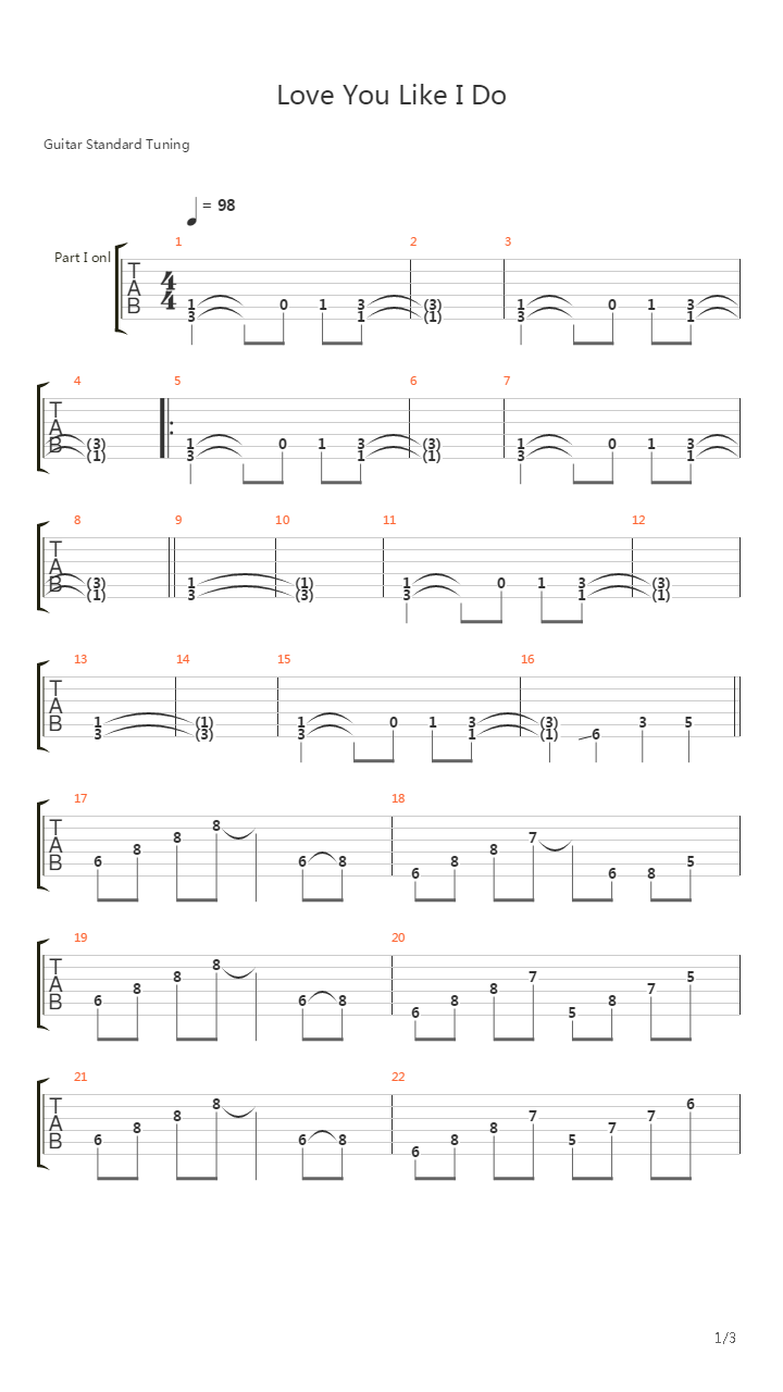 Love You Like I Do吉他谱