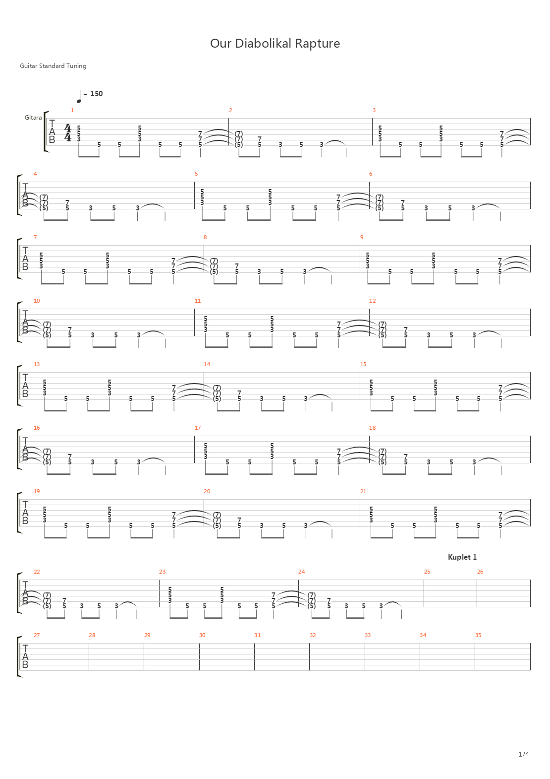 Our Diabolikal Rapture吉他谱
