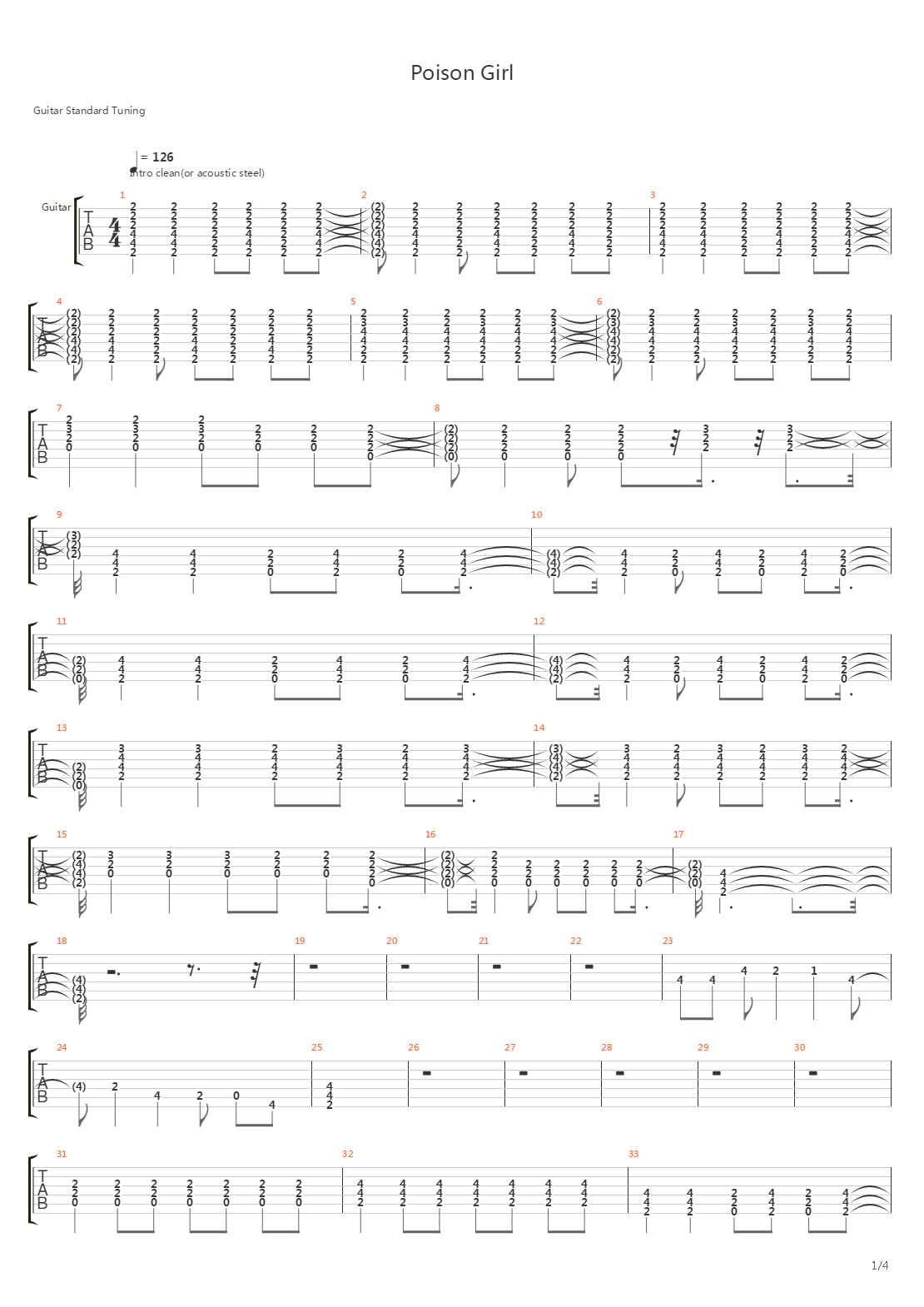 Poison Girl吉他谱