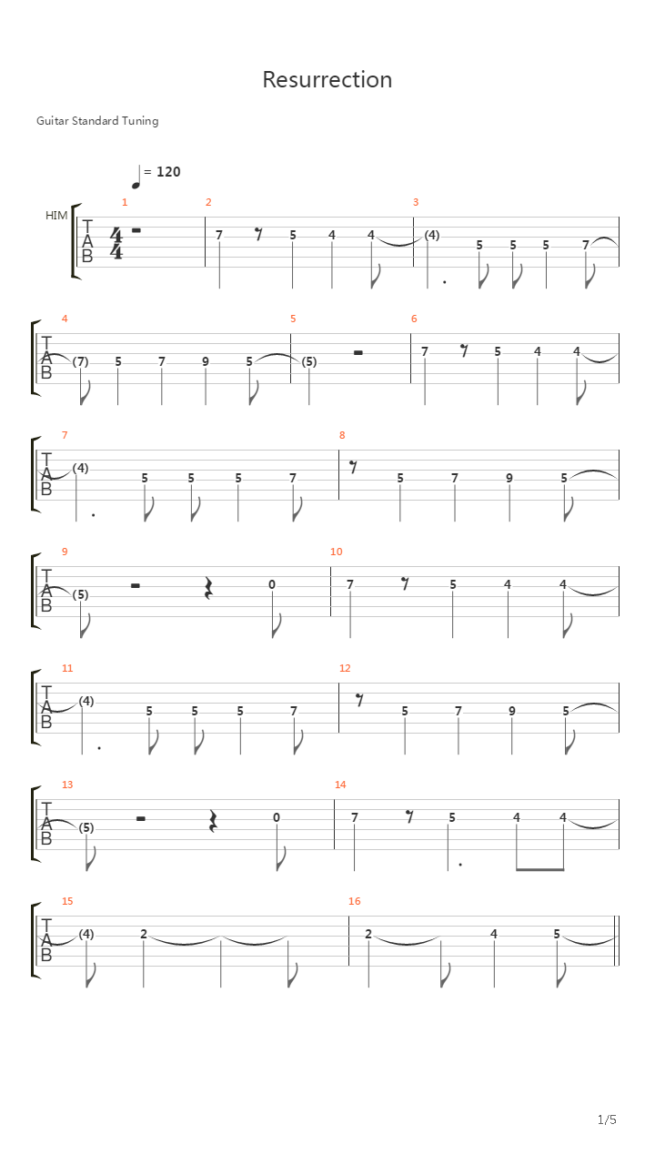Resurrection吉他谱