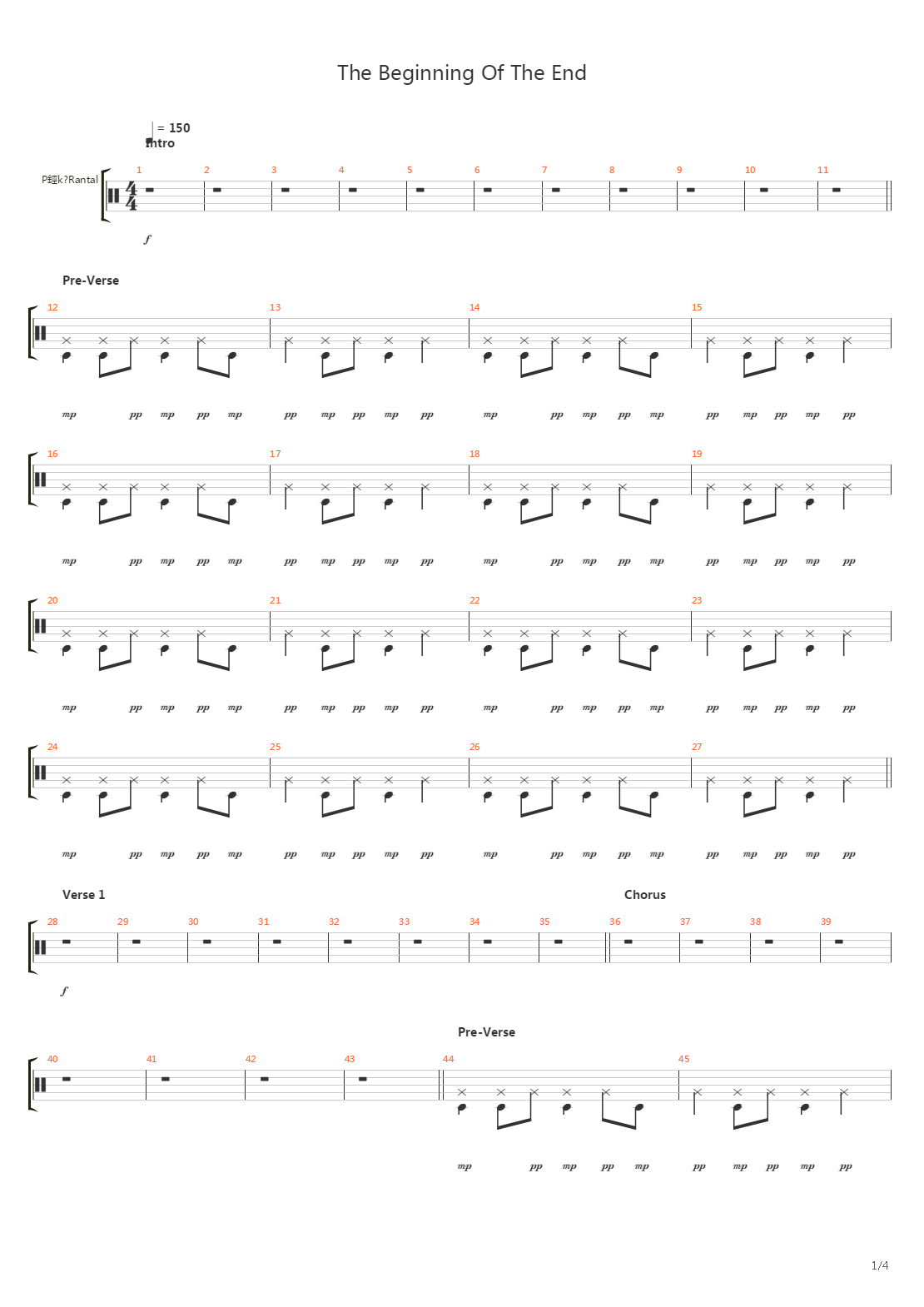 The Beginning Of The End吉他谱