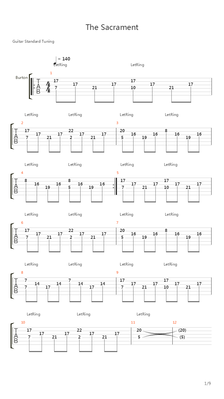 The Sacrament吉他谱