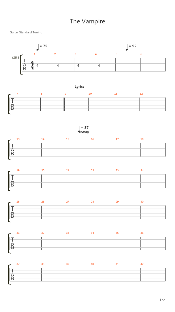The Vampire吉他谱