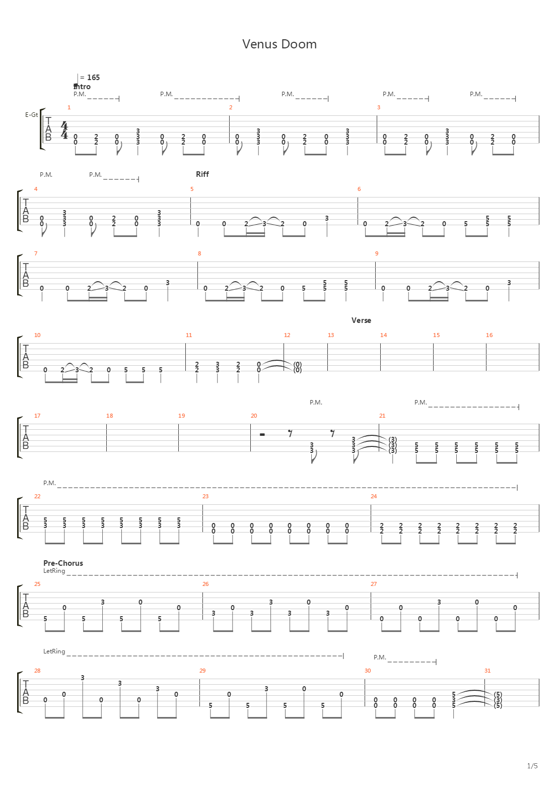 Venus Doom吉他谱