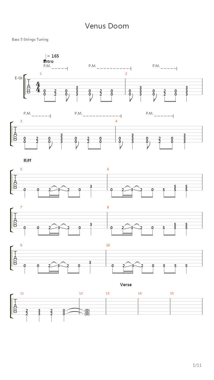 Venus Doom吉他谱