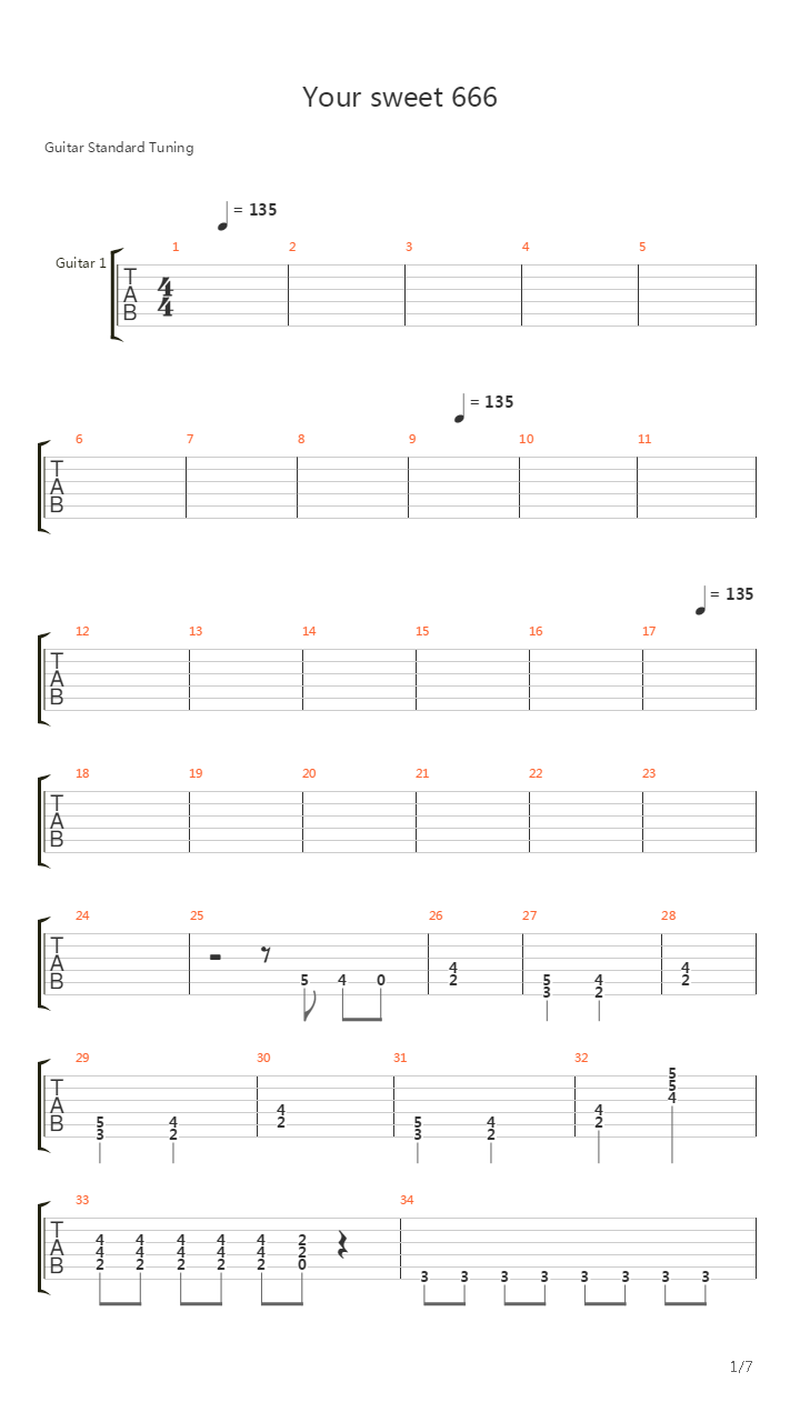 Your Sweet 666吉他谱