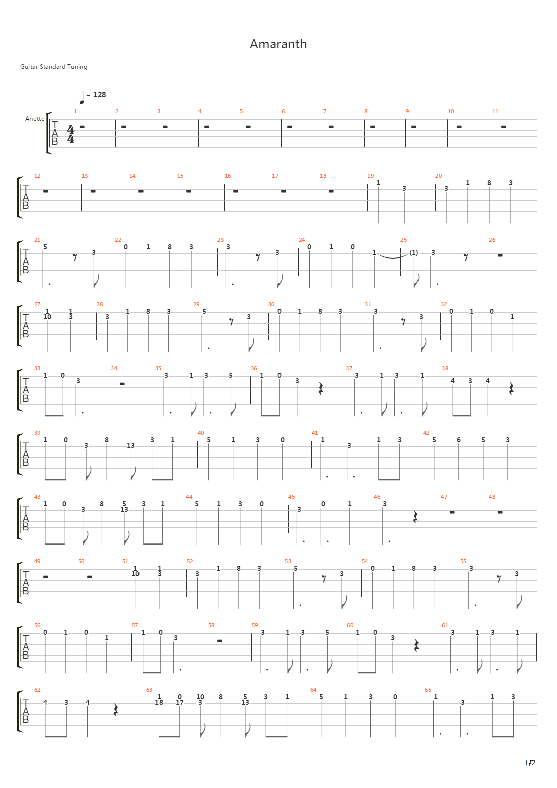 Amaranth吉他谱