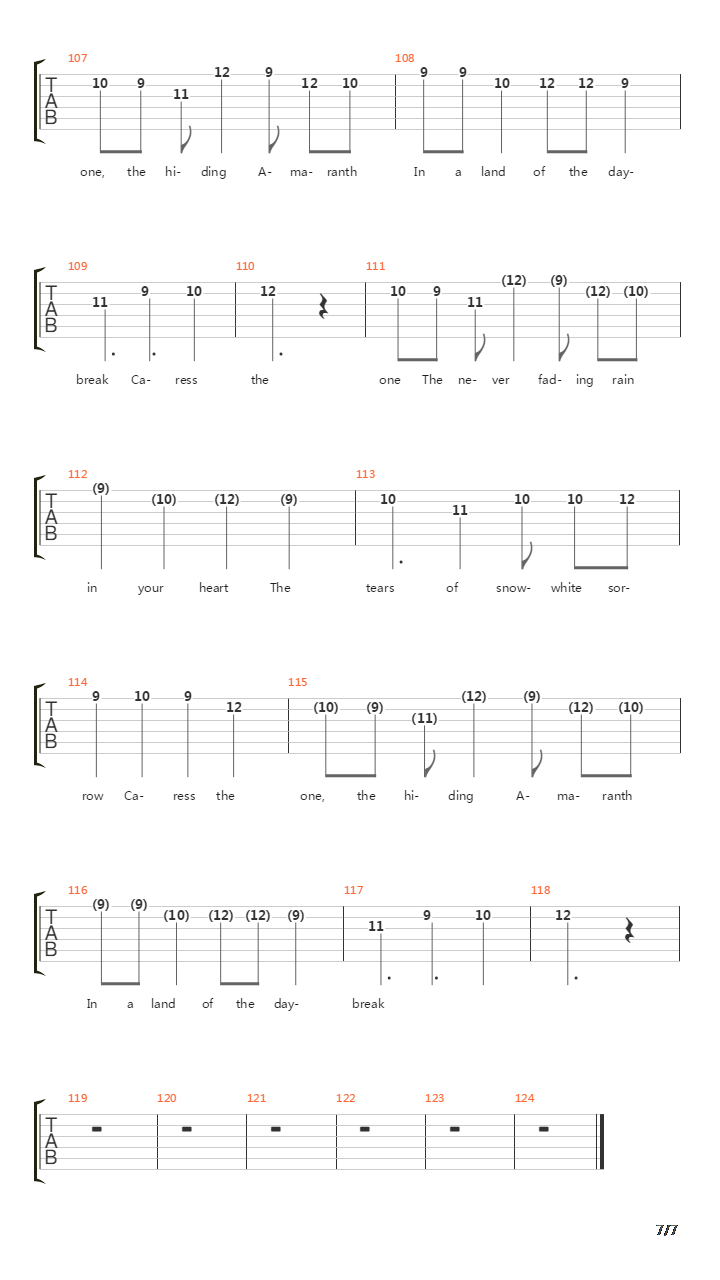 Amaranth吉他谱