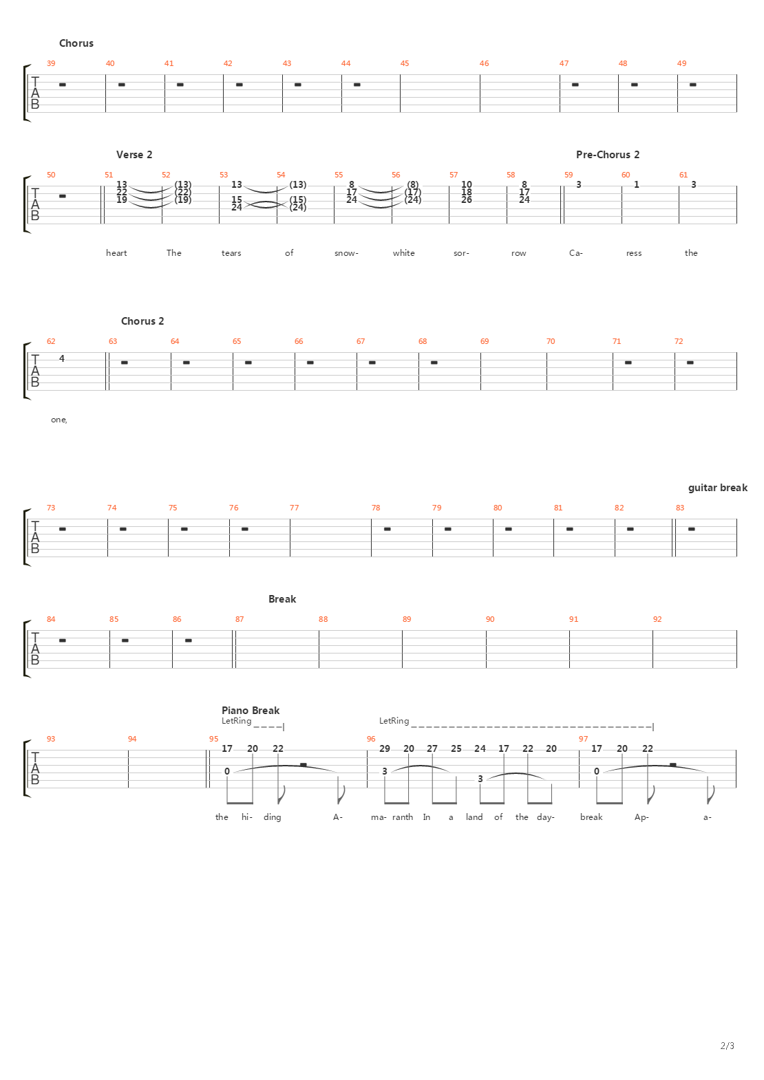 Amaranth吉他谱