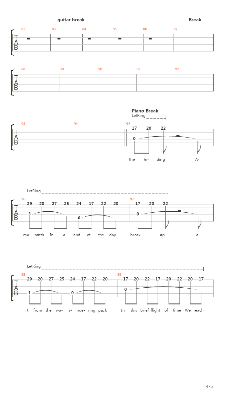 Amaranth吉他谱