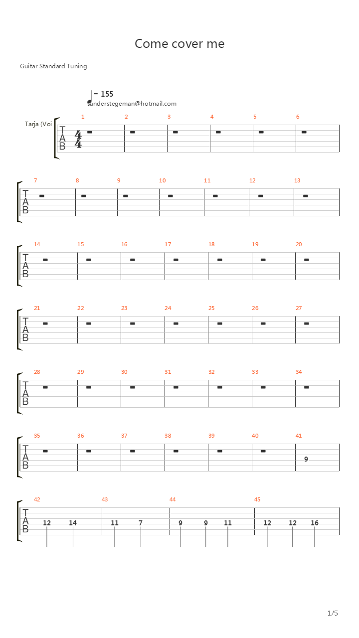 Come Cover Me吉他谱