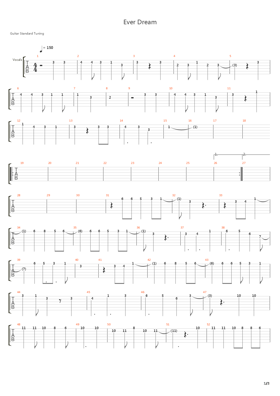 Ever Dream吉他谱