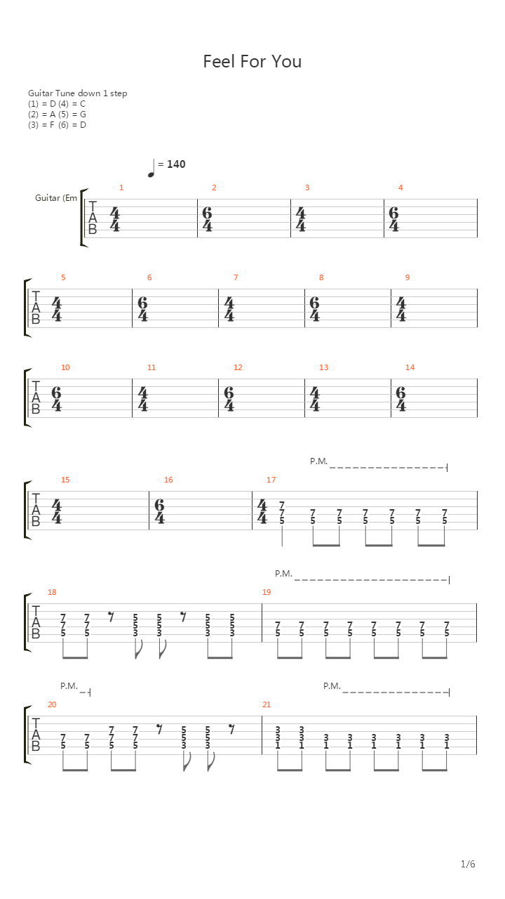 Feel For You吉他谱