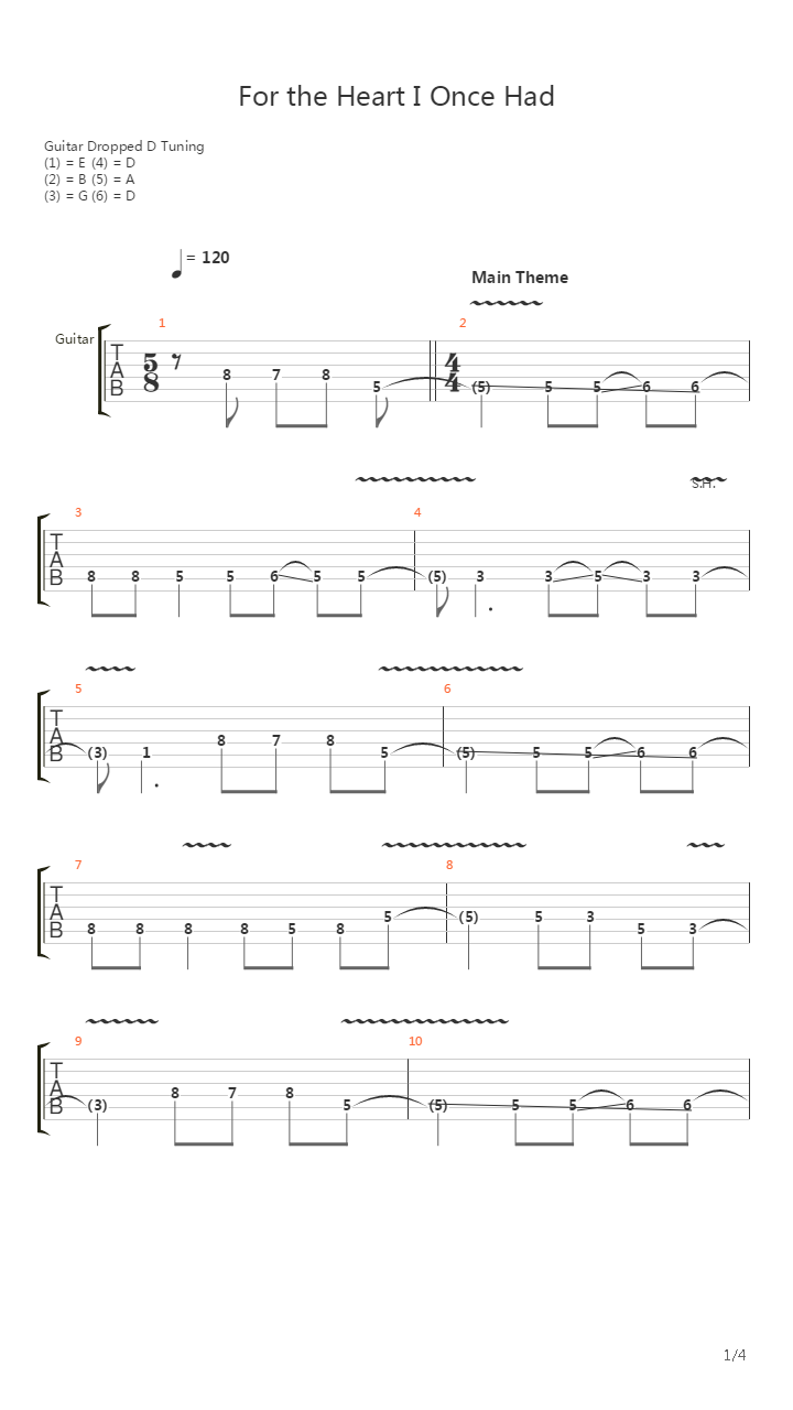 For The Heart I Once Had吉他谱