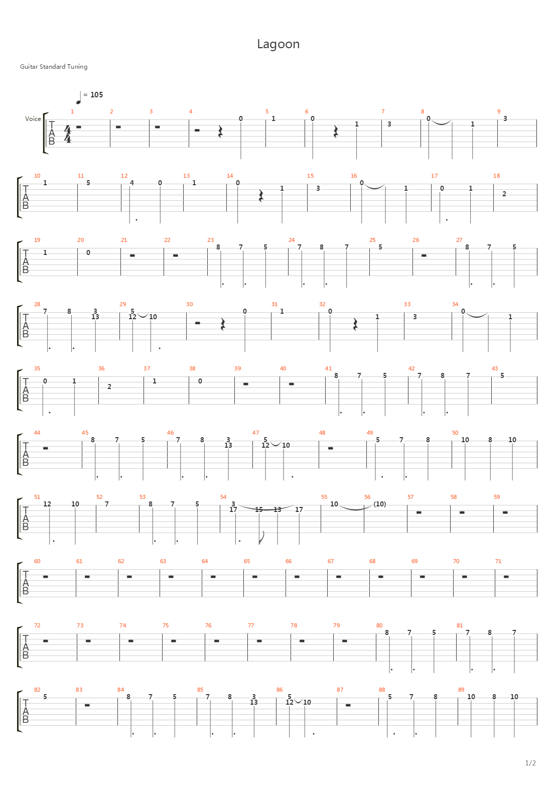 Lagoon吉他谱