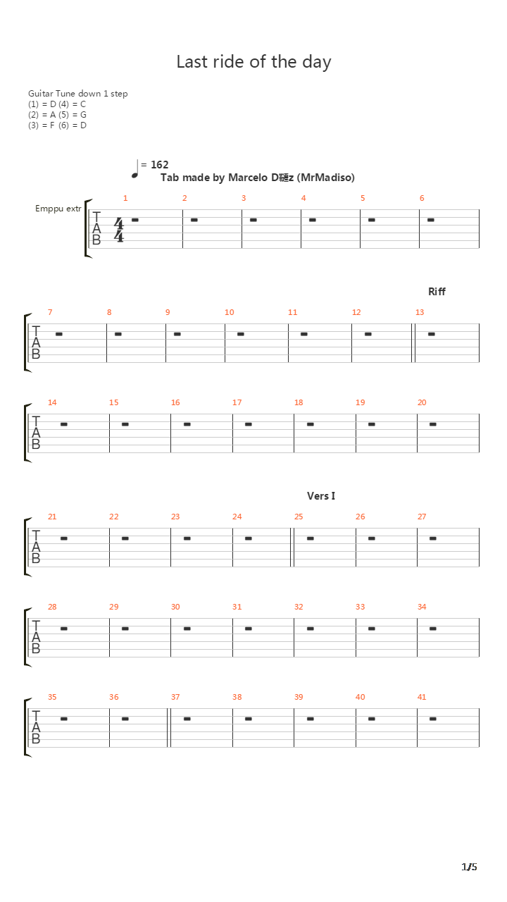 Last Ride Of The Day吉他谱
