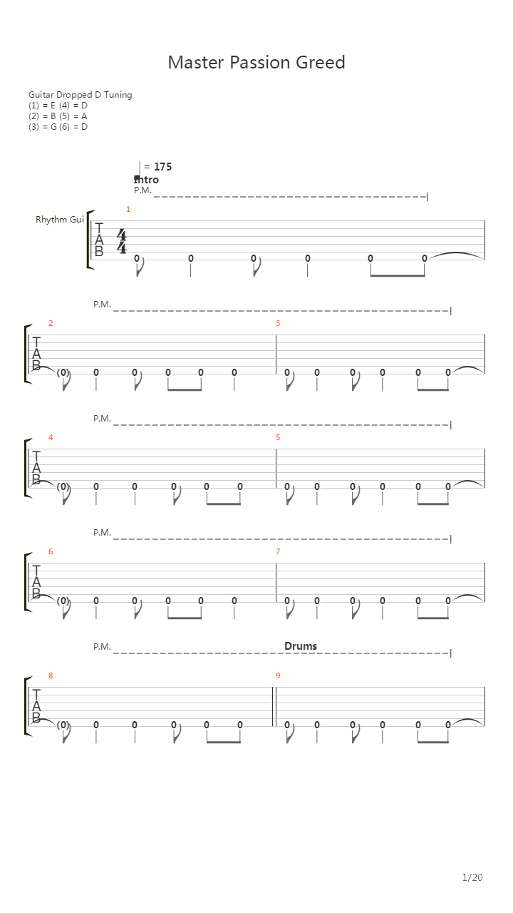 Master Passion Greed吉他谱