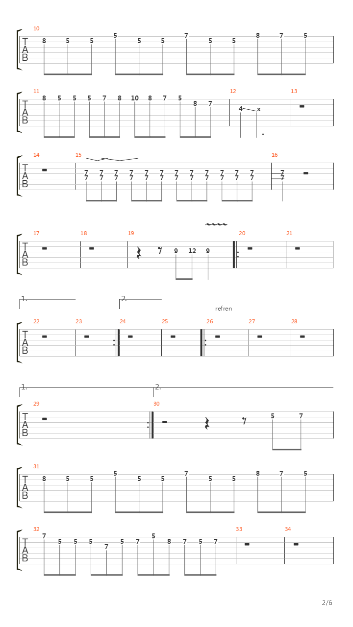 Over The Hills And Far Away吉他谱