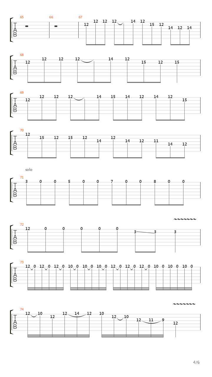 Over The Hills And Far Away吉他谱