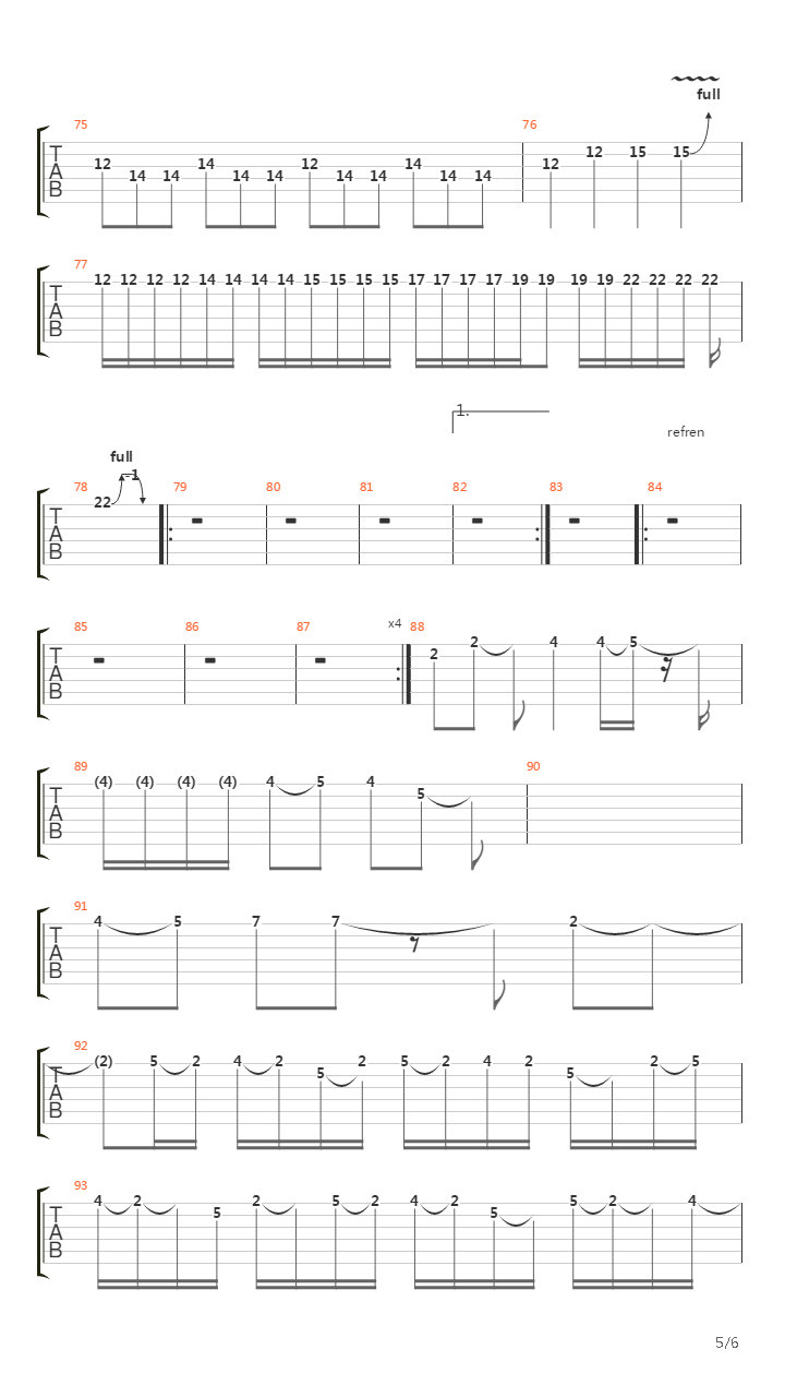 Over The Hills And Far Away吉他谱