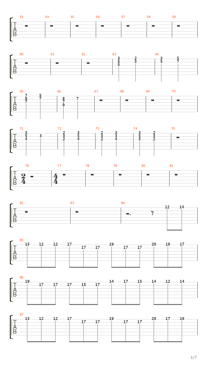 Over The Hills And Far Away吉他谱