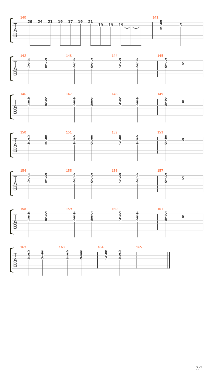 Over The Hills And Far Away吉他谱