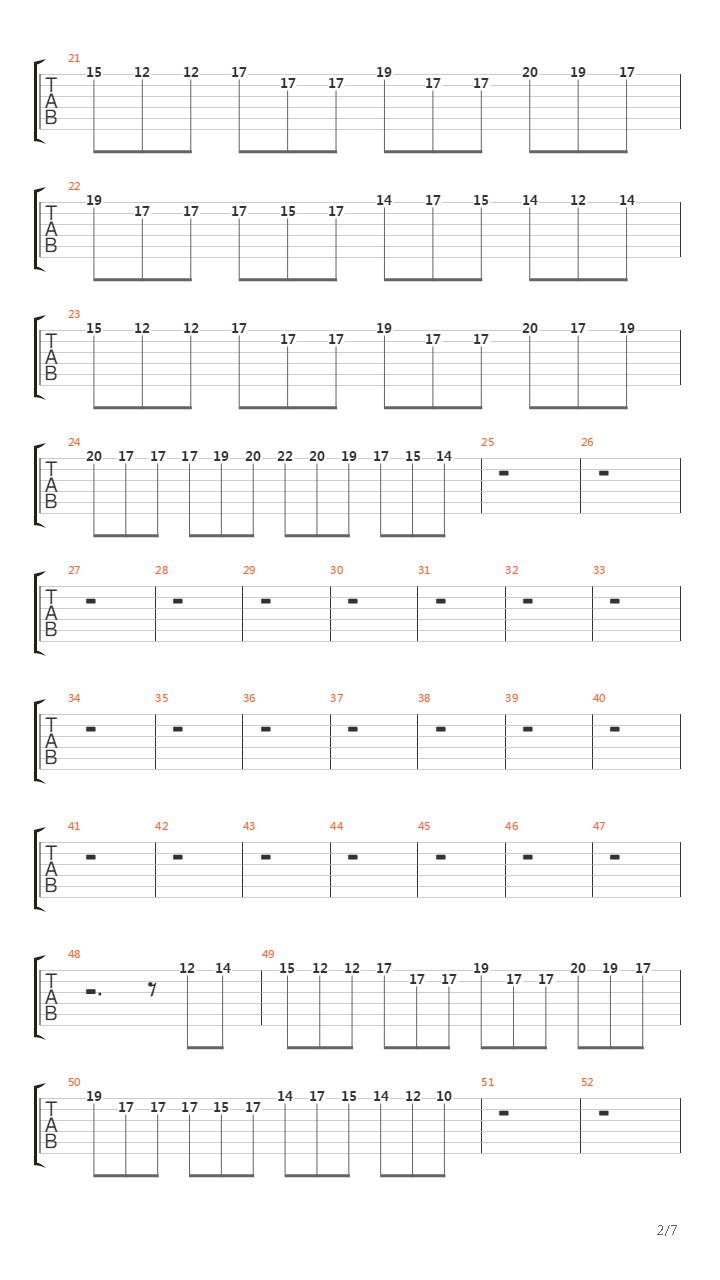 Over The Hills And Far Away吉他谱