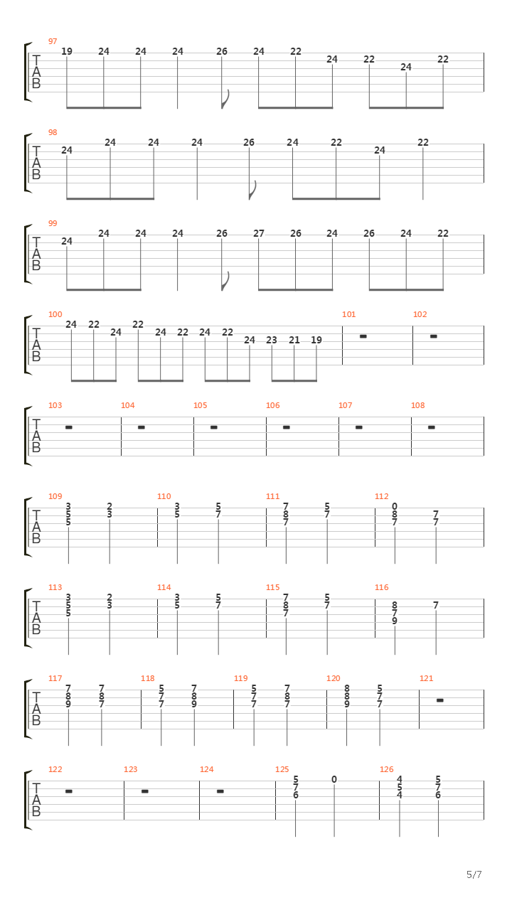 Over The Hills And Far Away吉他谱