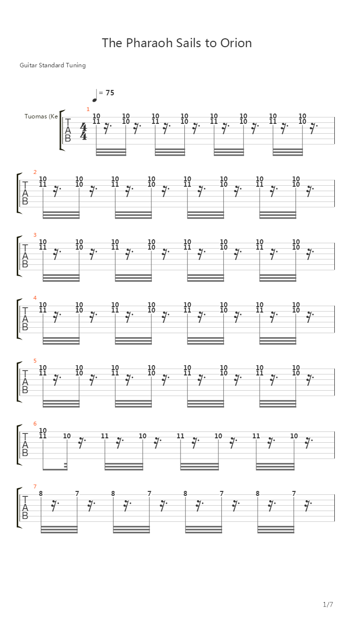 Pharaoh Sails To Orion吉他谱