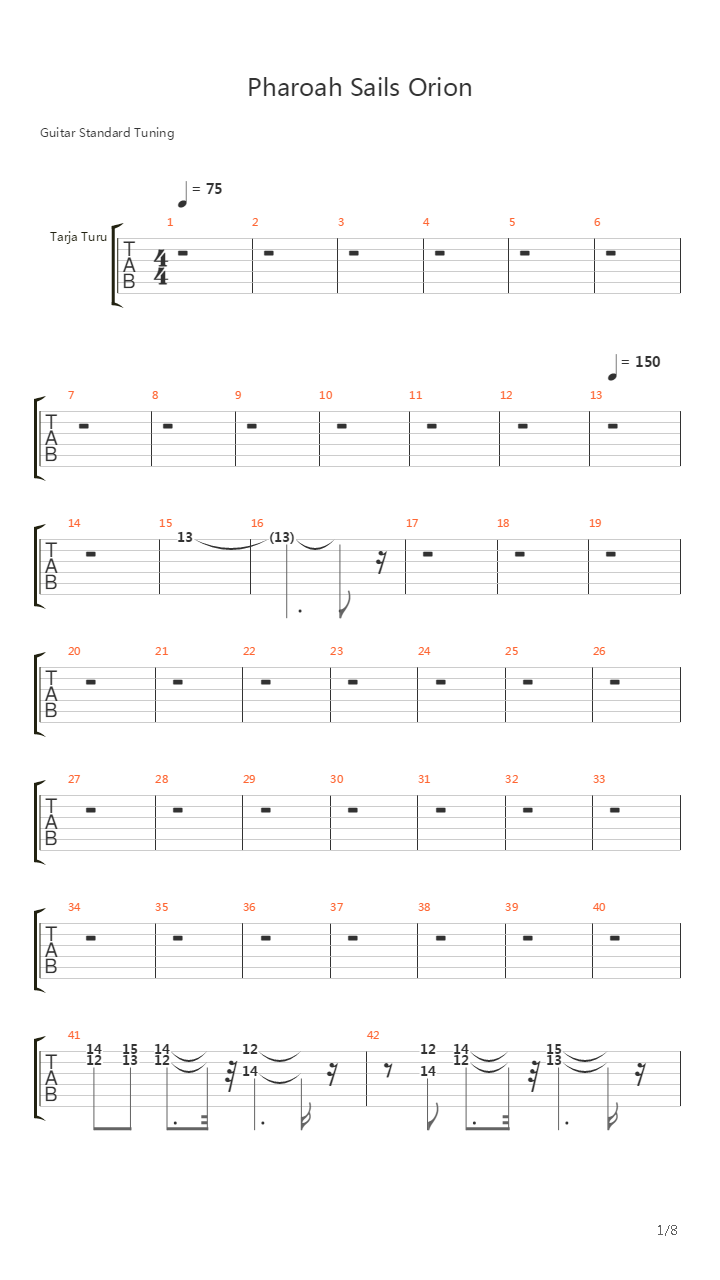 Pharaoh Sails To Orion吉他谱