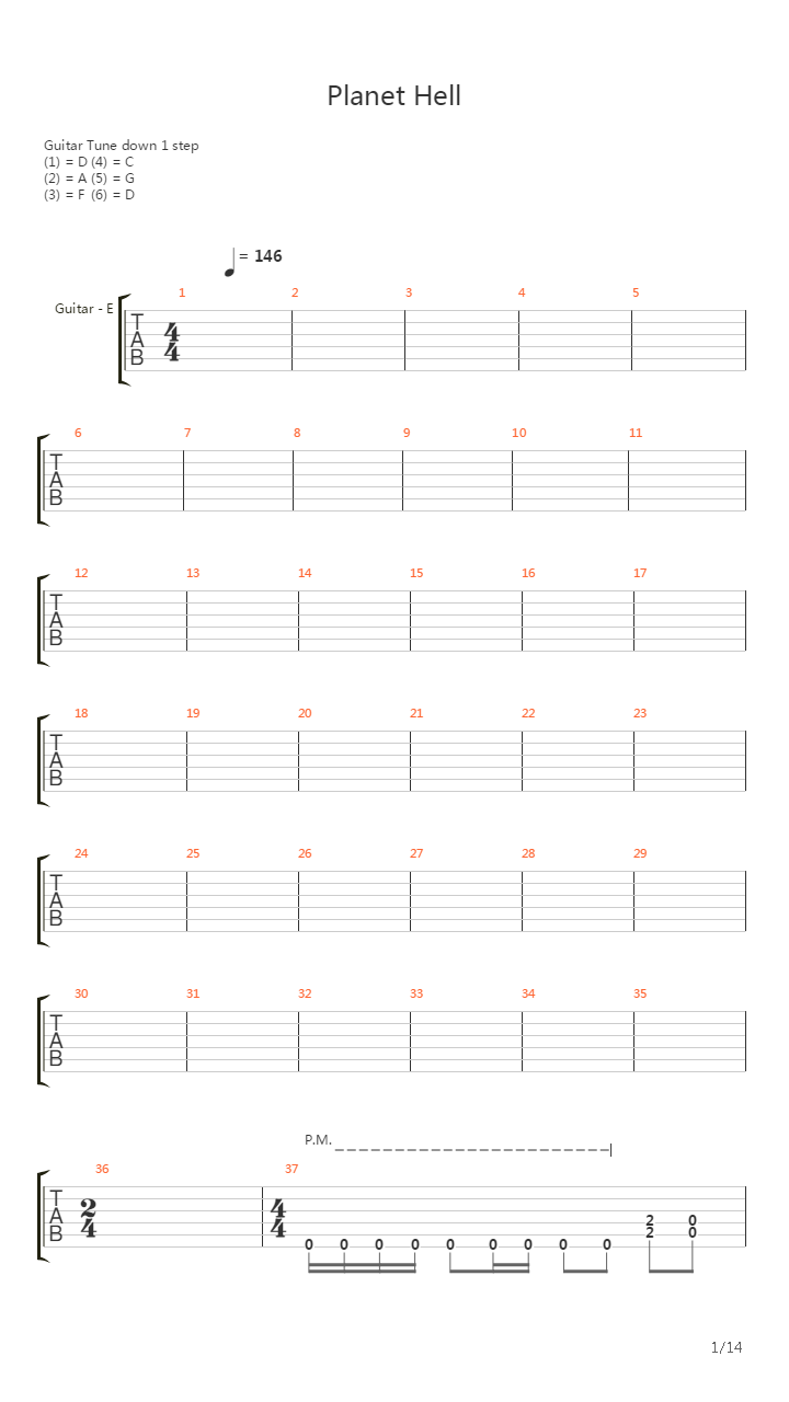 Planet Hell吉他谱