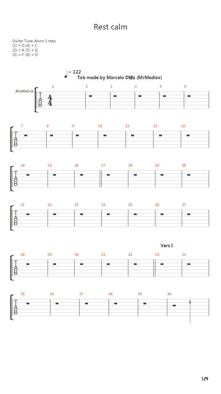 Rest Calm吉他谱
