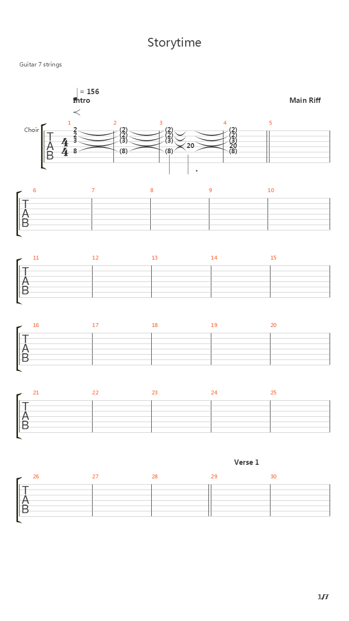 Storytime吉他谱