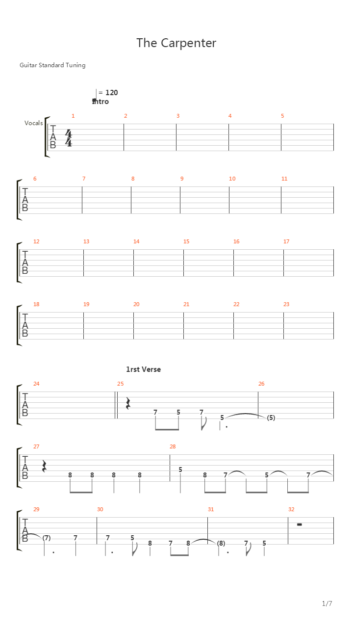 The Carpenter吉他谱