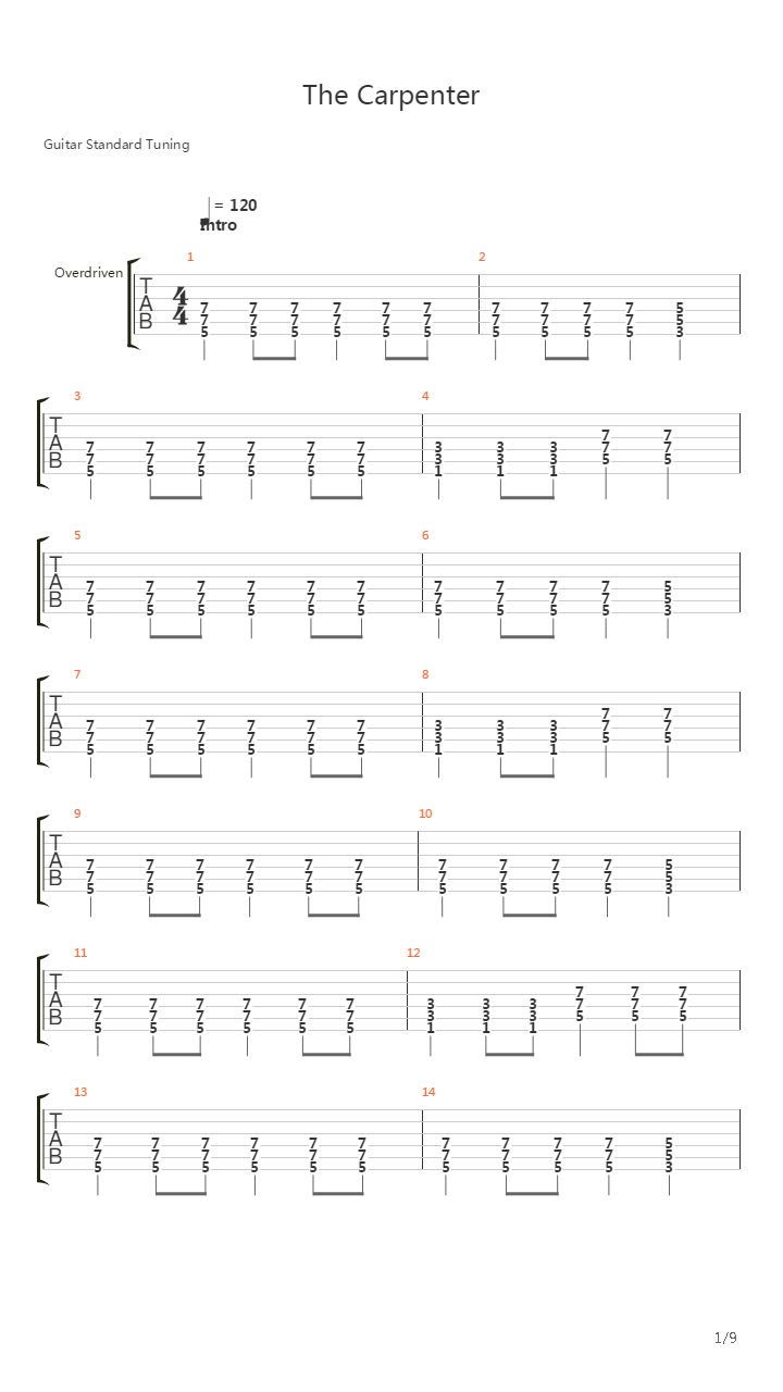 The Carpenter吉他谱