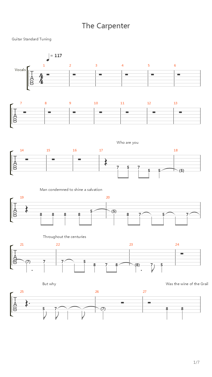 The Carpenter吉他谱