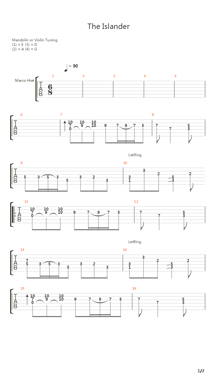 The Islander吉他谱