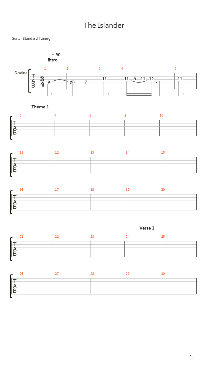 The Islander吉他谱