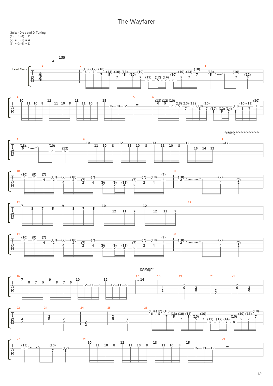 The Wayfarer吉他谱