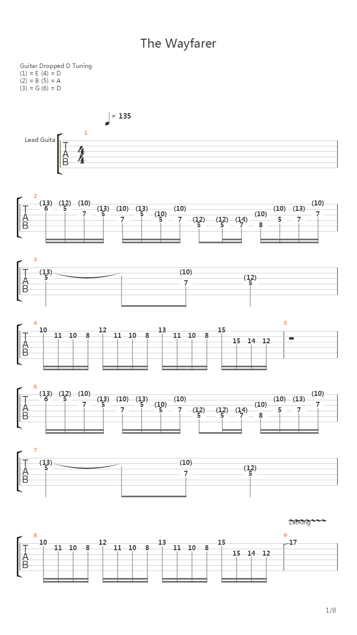 The Wayfarer吉他谱