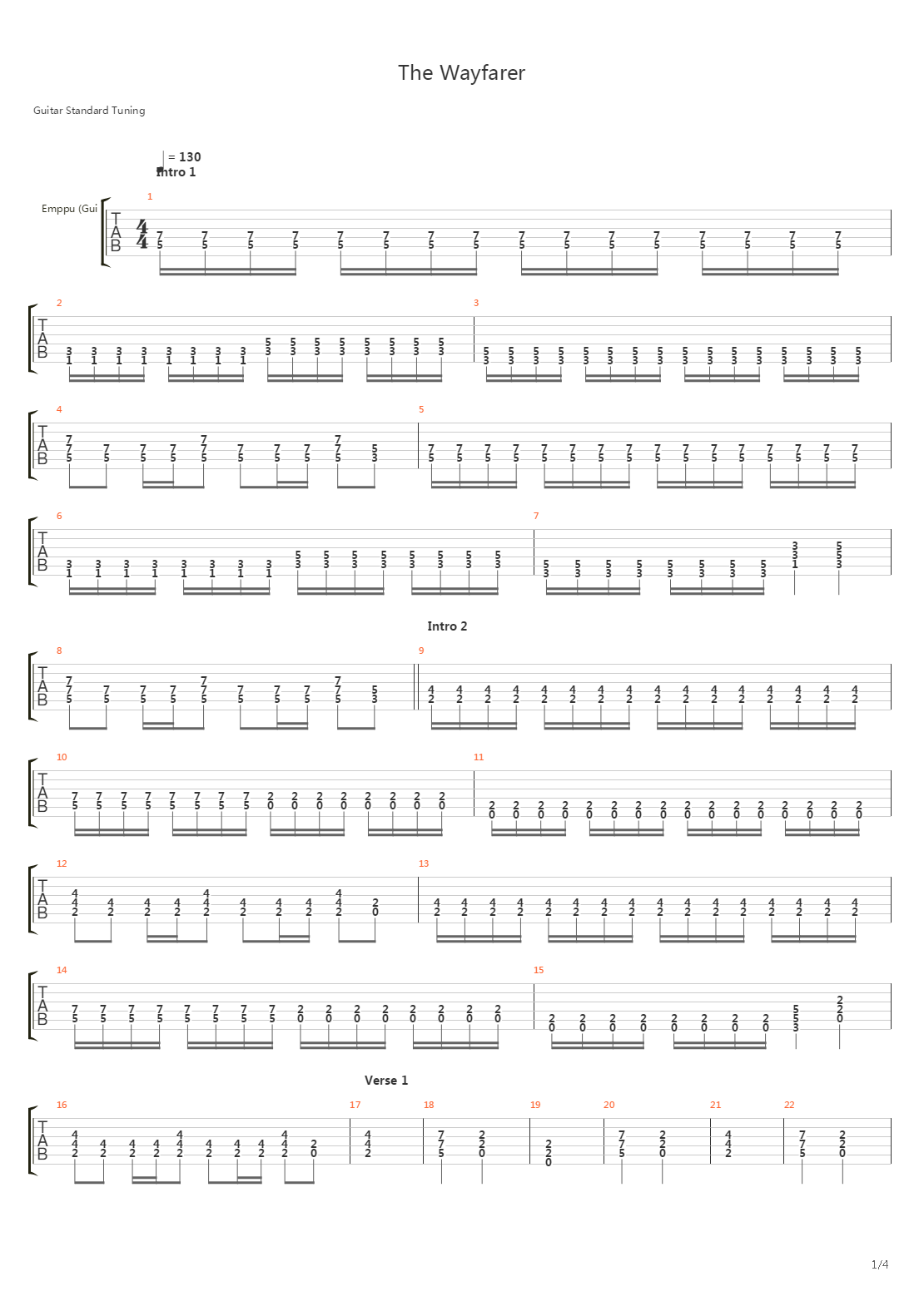 The Wayfarer吉他谱